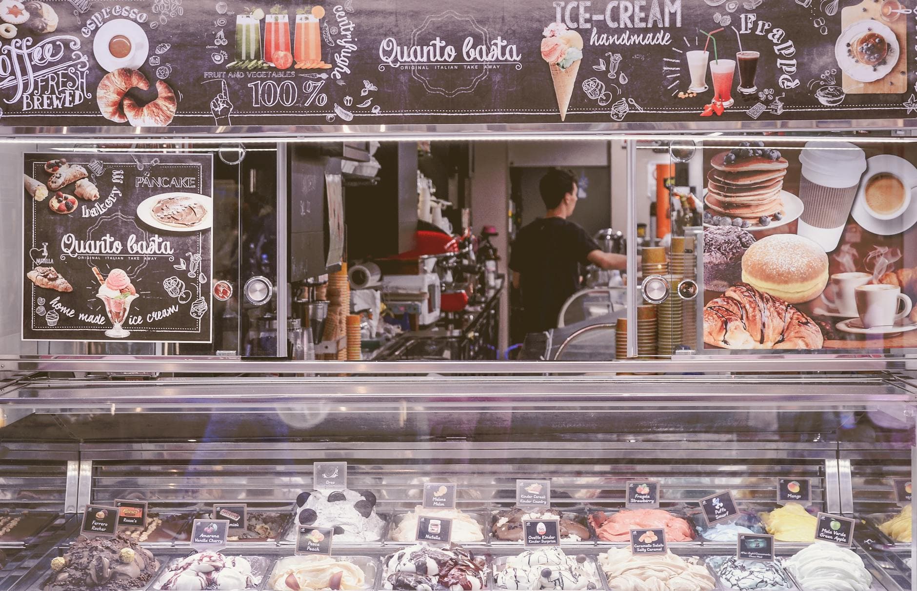Gelato display case
