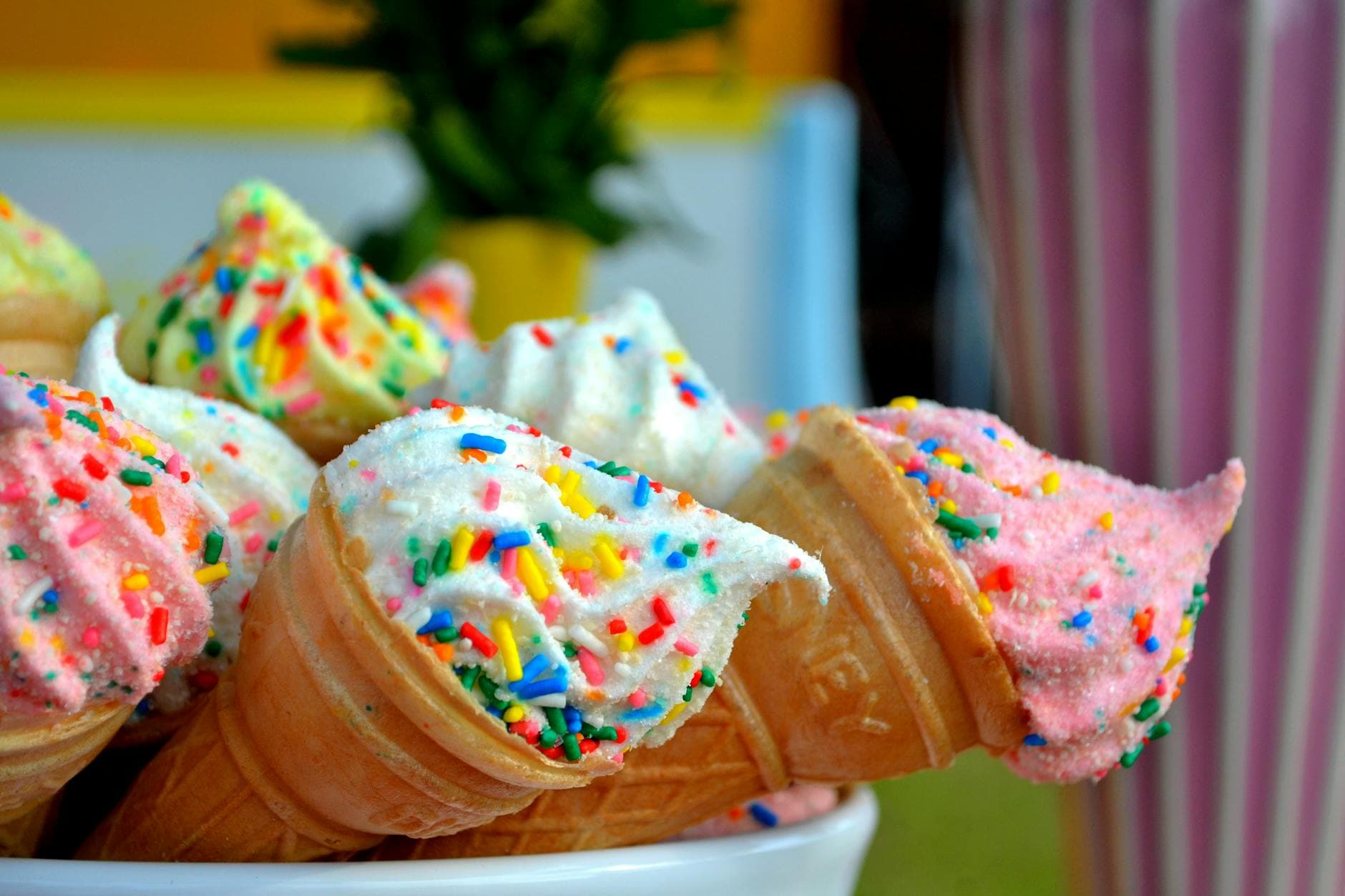 Ice cream cone with sprinkles